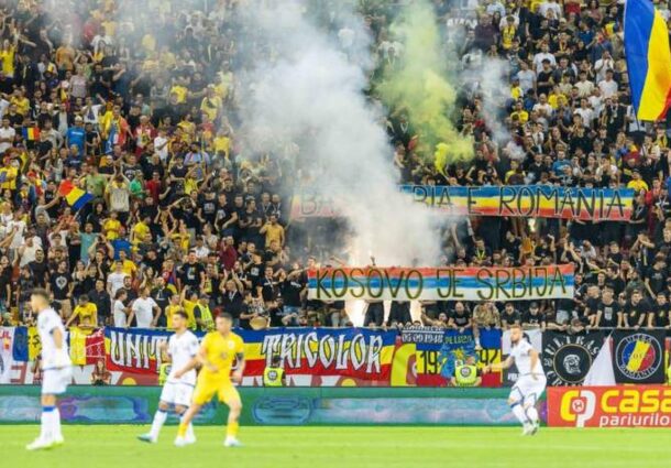 FRF, meci, Kosovo, banner, mesaj politic, UEFA