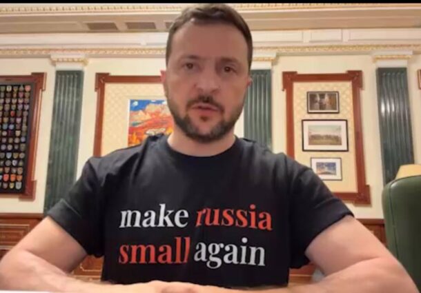 Volodimir Zelenski, tricou, Make Russia Small Again